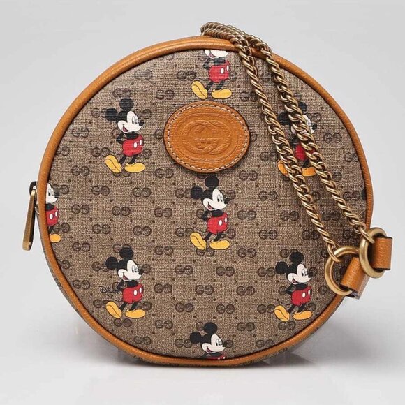 Gucci x Disney Brown GG Coated Canvas Mickey Mouse Mini Backpack Bag - Picture 1 of 11